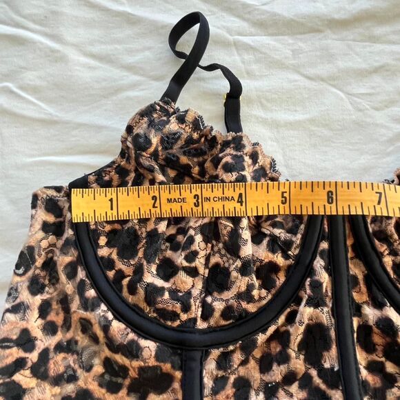 Anthropologie Giselle Lace Bustier Leopard Print Corset Top Sz S - Picture 5 of 9